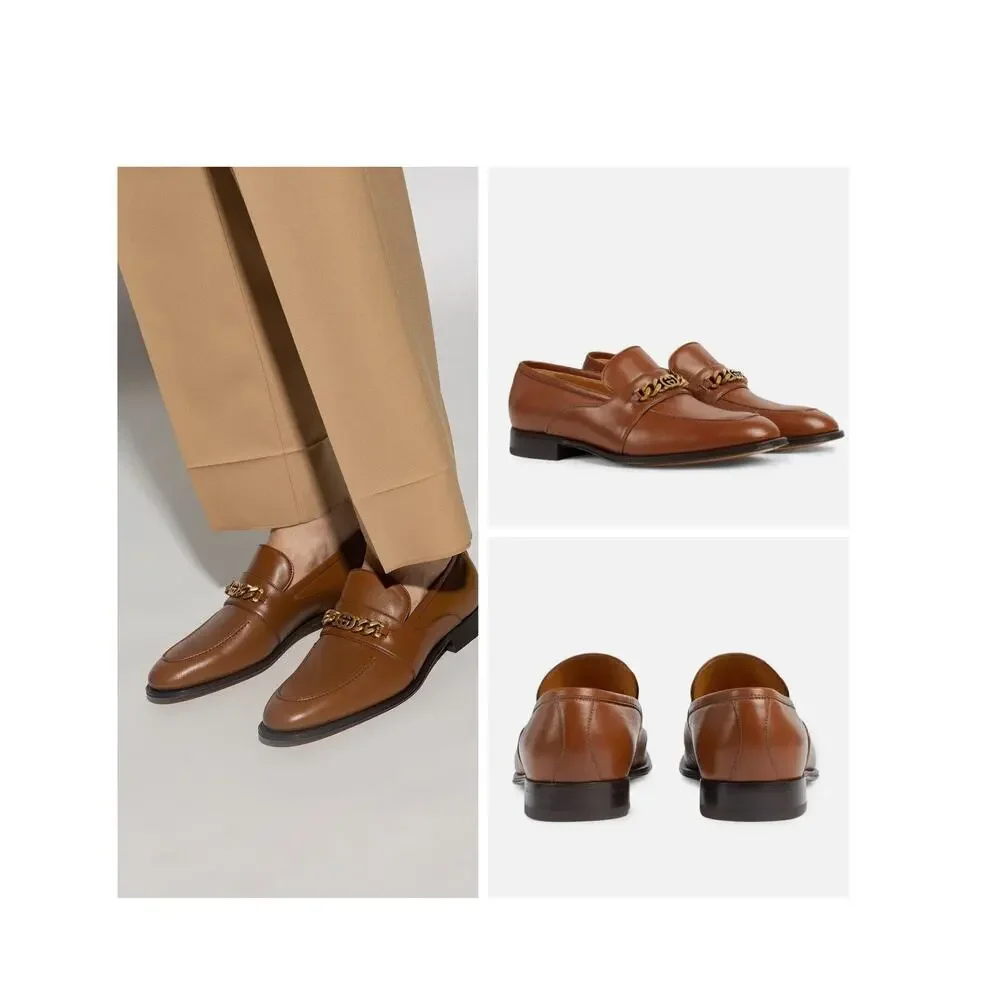 Gucci Chain Interlocking GG 9.5/ US 10 Loafer Brown Italian 